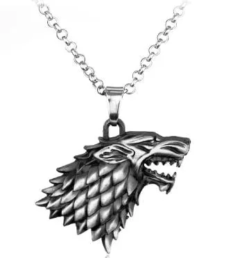 AZ464 Silver Wolf Necklace with FREE EARRINGS alice Necklaces