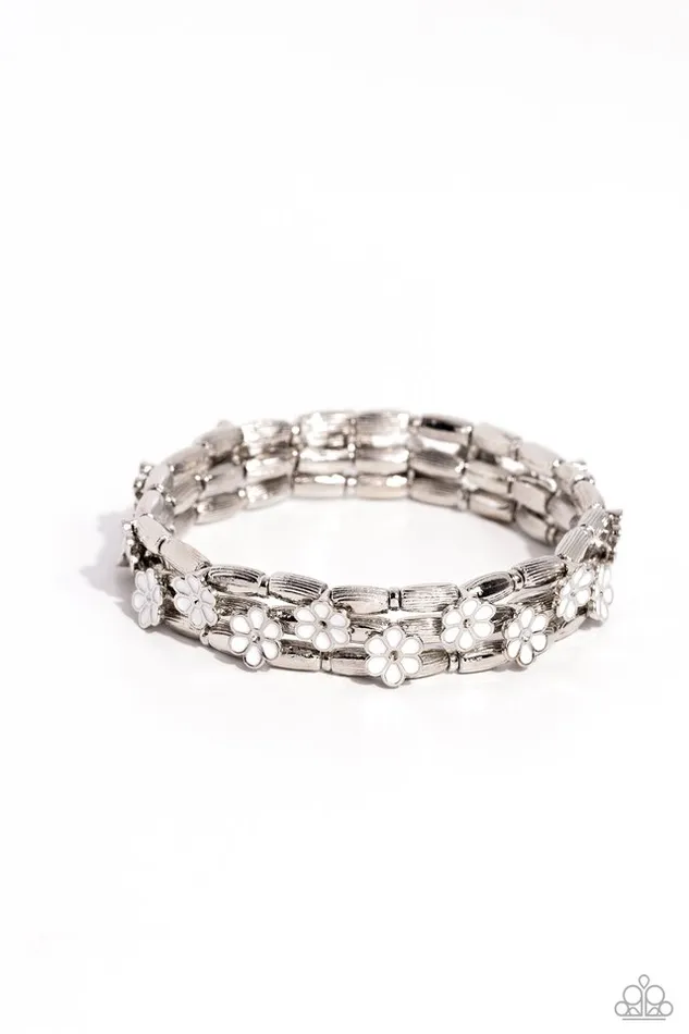 Bracelets Paparazzi Jewelry Paparazzi Bracelet Scattered Springtime White Bracelets Paparazzi Jewelry Paparazzi Bracelet Scattered Springtime White