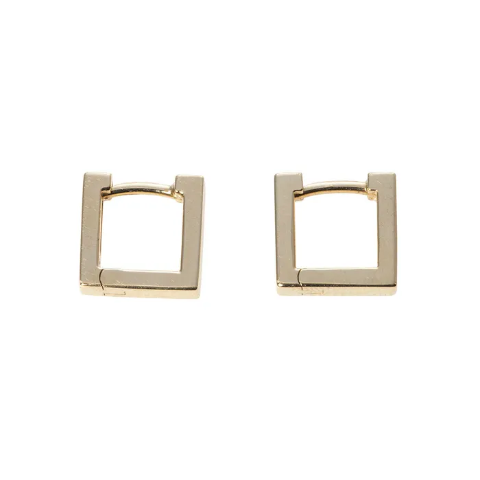 Croghans Earrings 14K Yellow Gold 10mm Square Huggie Earrings