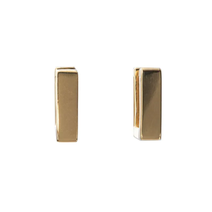 Croghans Earrings 14K Yellow Gold 10mm Square Huggie Earrings
