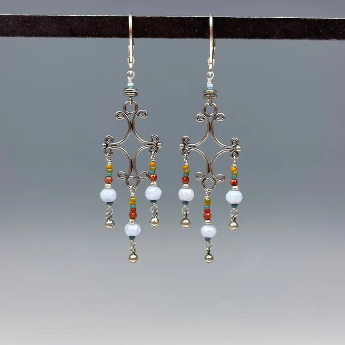 Earrings Lace Agate Filigree Earrings Chipita