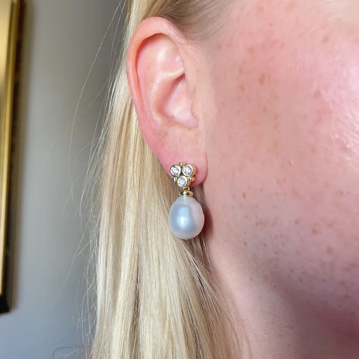 Mazza Diamond Trio 18K Yellow Gold Earrings Mazza Earrings