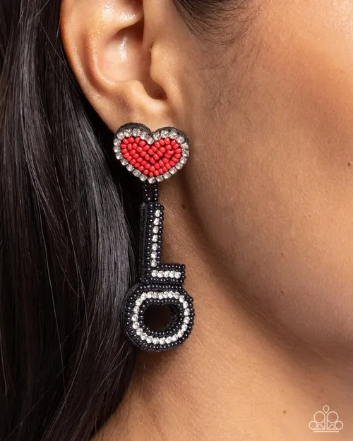 Paparazzi Earring Visible Valentines Black Paparazzi Jewelry Earrings