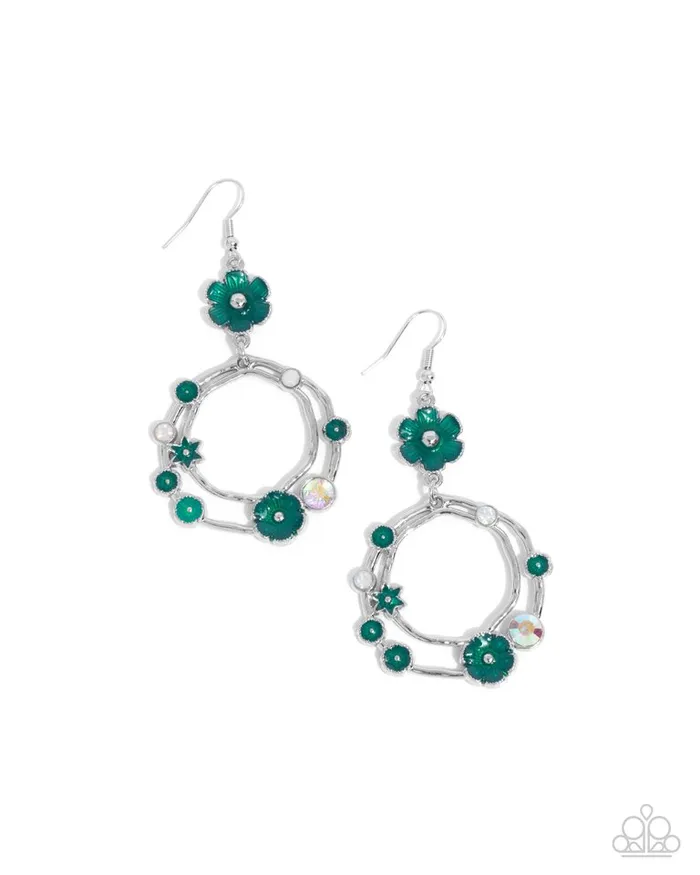 Paparazzi Jewelry Earrings Paparazzi Earring Wreathed Waikiki Green Paparazzi Jewelry Earrings Paparazzi Earring Wreathed Waikiki Green