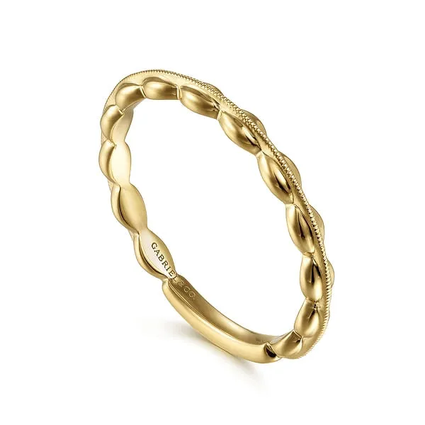 Rings Gabriel Co 14K Yellow Gold Oval Station Stackable Band Ring