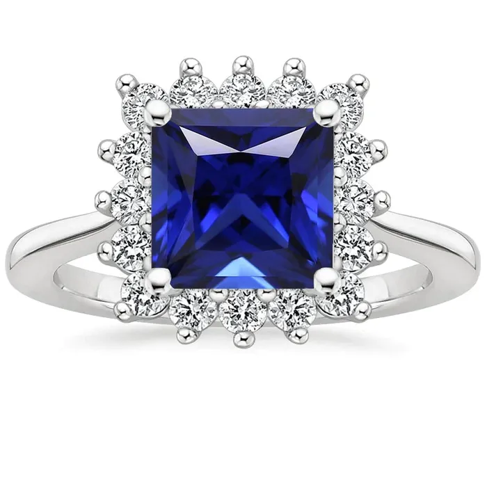 5 Carat Sapphire Halo Engagement Ring HarryChadEntcom Rings
