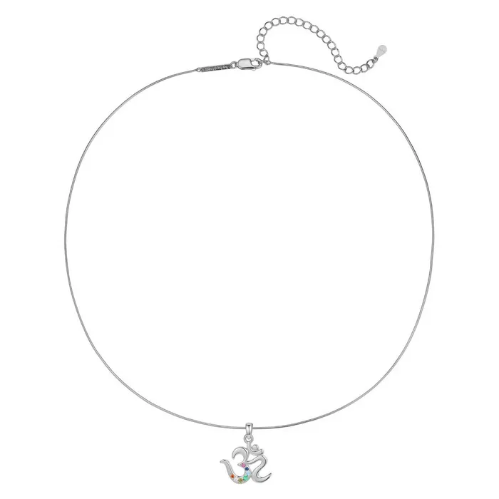 Chakras Om Pendant Necklace for Unity Sterling Silver Hey Happiness Necklaces Chakras Om Pendant Necklace for Unity Sterling Silver Hey Happiness Necklaces