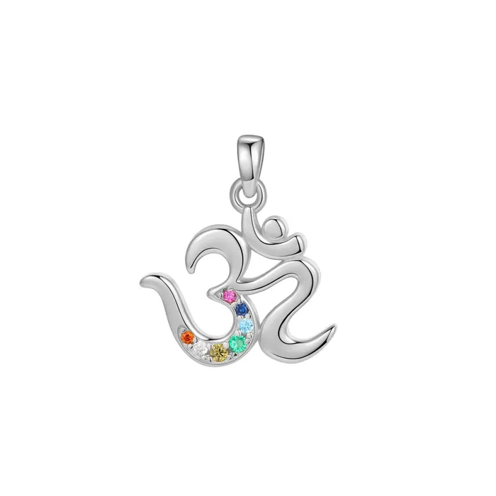 Chakras Om Pendant Necklace for Unity Sterling Silver Hey Happiness Necklaces Chakras Om Pendant Necklace for Unity Sterling Silver Hey Happiness Necklaces