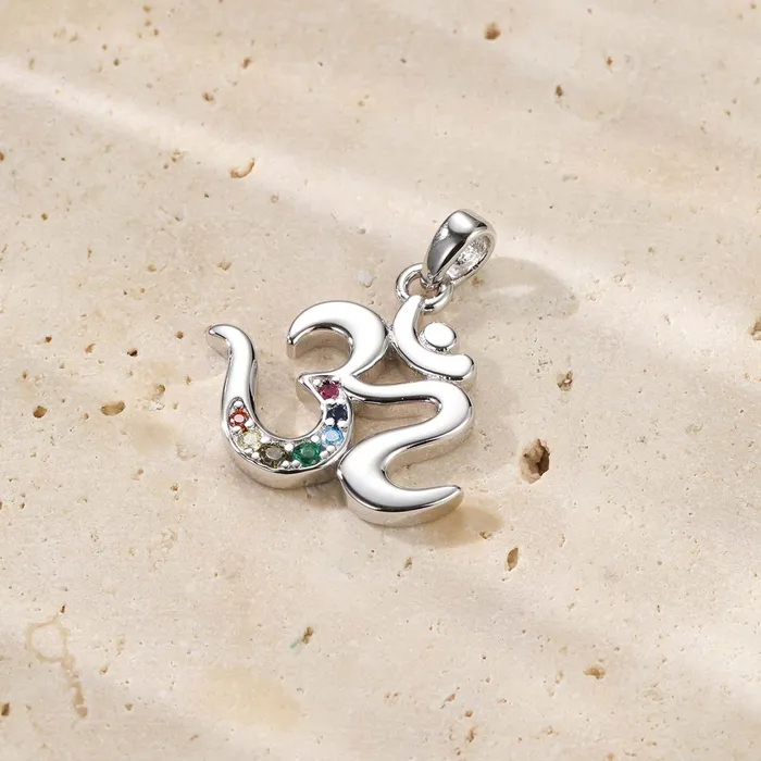 Chakras Om Pendant Necklace for Unity Sterling Silver Hey Happiness Necklaces Chakras Om Pendant Necklace for Unity Sterling Silver Hey Happiness Necklaces