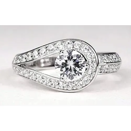 GB Rings 250 Carats Round Real Natural Earth Mined Diamond Ring Unique Shank Style White Gold 14K GB Rings 250 Carats Round Real Natural Earth Mined Diamond Ring Unique Shank Style White Gold 14K