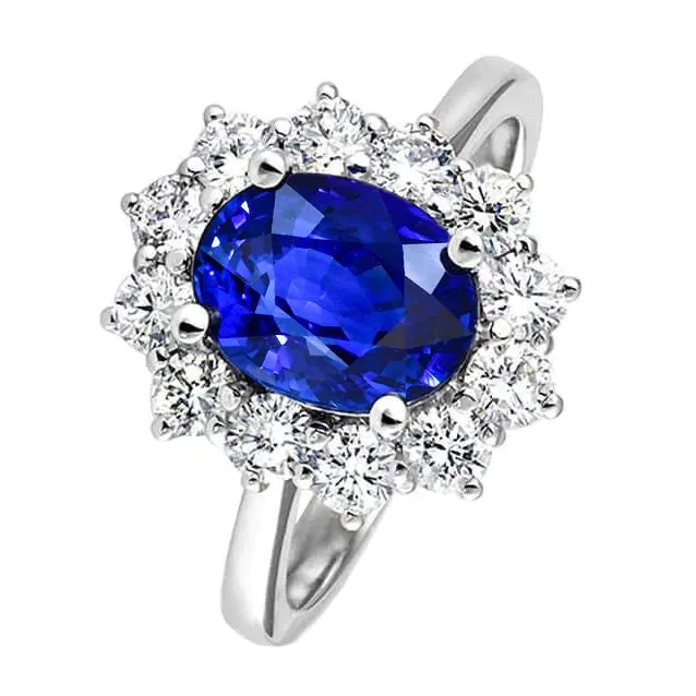 GB Rings Sapphire Halo Engagement Ring