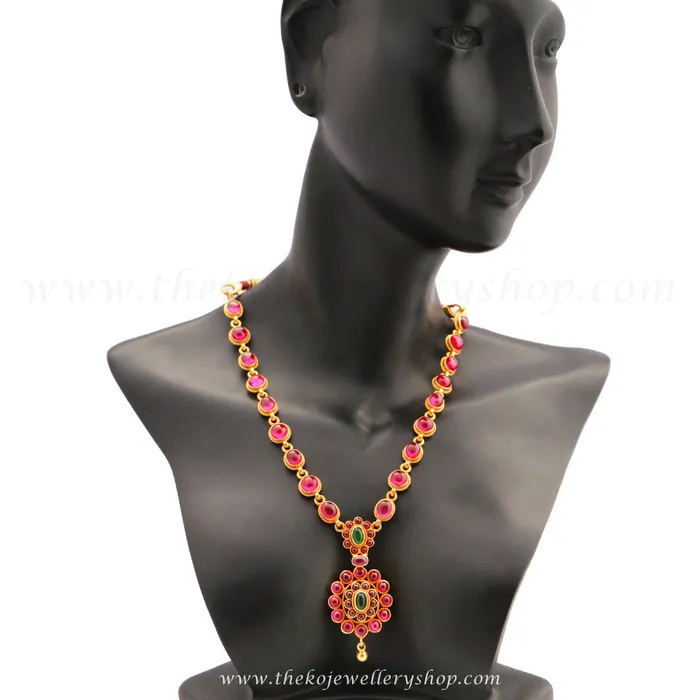 Necklaces Silversmith The Pranuthi Silver Kempu Necklace