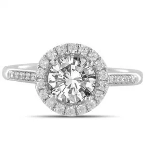 Rings GB 2 Carats Round Halo Natural Earth Mined Diamond Ring White Gold 14K Rings GB 2 Carats Round Halo Natural Earth Mined Diamond Ring White Gold 14K