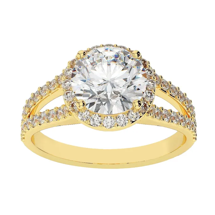 Rings GB 360 Carats Halo Round Natural Earth Mined Diamond Ring Yellow Gold Rings GB 360 Carats Halo Round Natural Earth Mined Diamond Ring Yellow Gold