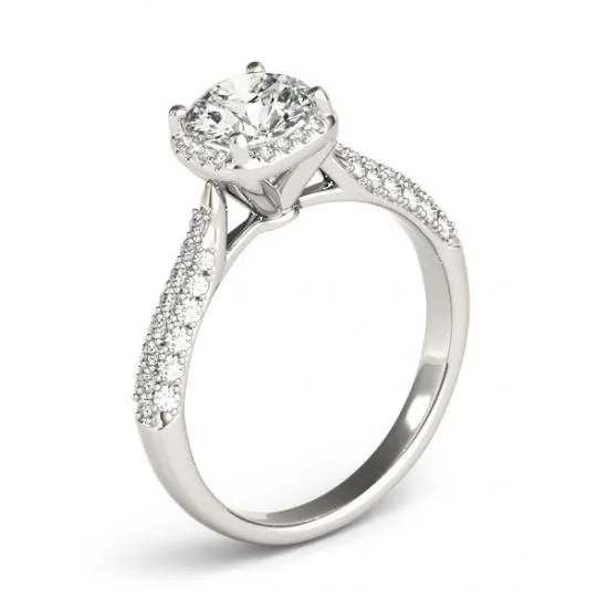 Rings Halo Natural Earth Mined Diamond Solitaire Ring With Accent 150 Carat New White Gold 14K GB Rings Halo Natural Earth Mined Diamond Solitaire Ring With Accent 150 Carat New White Gold 14K GB