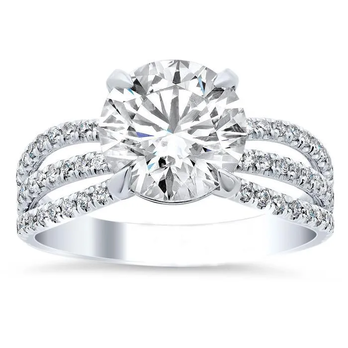 Rings Real Natural Earth Mined Diamonds Engagement Ring 5 Carats Triple Shank Pave White Gold 14K GB Rings Real Natural Earth Mined Diamonds Engagement Ring 5 Carats Triple Shank Pave White Gold 14K GB