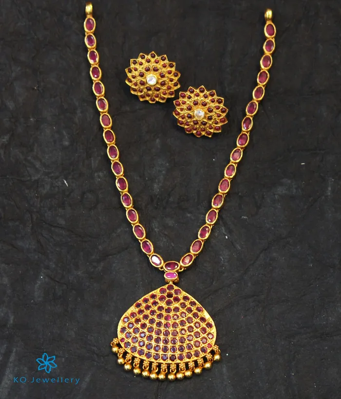 Silversmith The Aarav Silver Kempu Necklace Necklaces