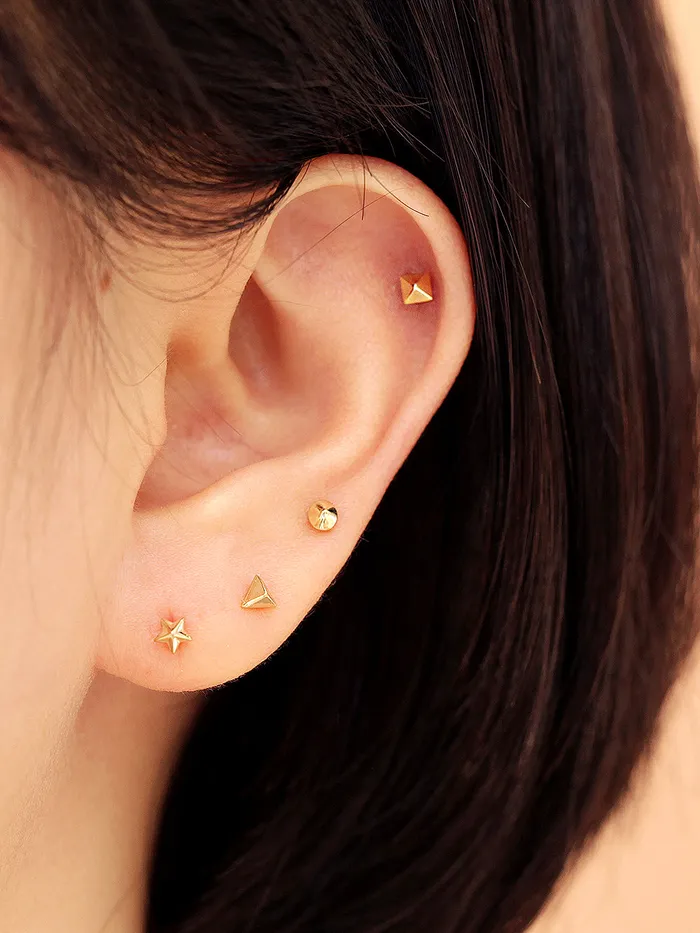14K gold Mini Shapes cartilage earring 20g MinimalBijoux Earrings
