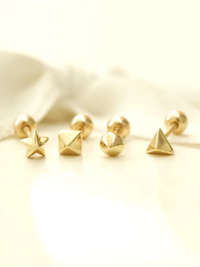 14K gold Mini Shapes cartilage earring 20g MinimalBijoux Earrings