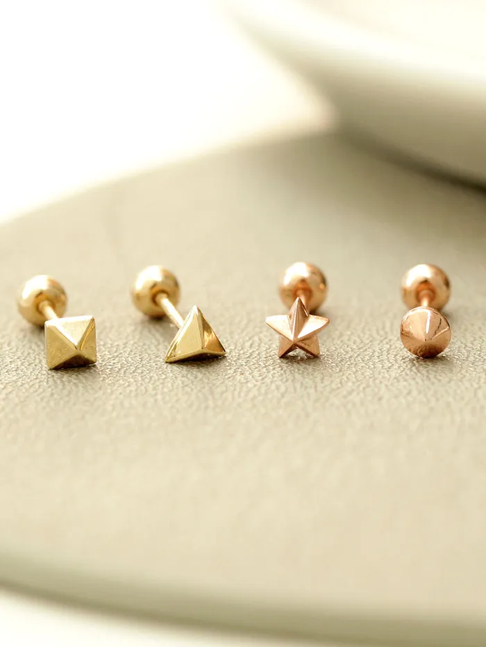 14K gold Mini Shapes cartilage earring 20g MinimalBijoux Earrings