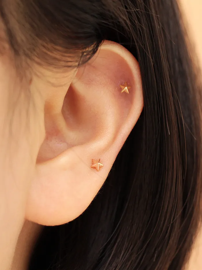 14K gold Mini Shapes cartilage earring 20g MinimalBijoux Earrings