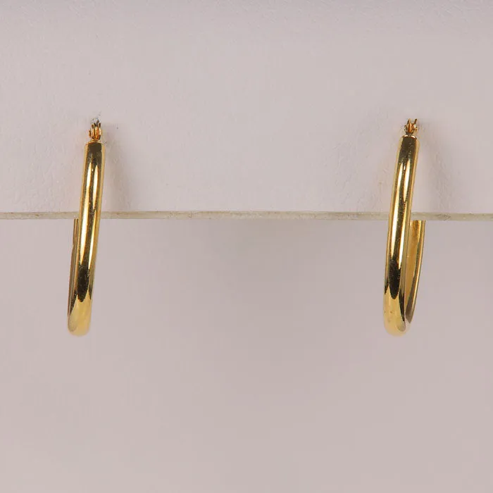 Earrings Moriartys Gem Art 14K Yellow Gold Oval Hoop Earrings