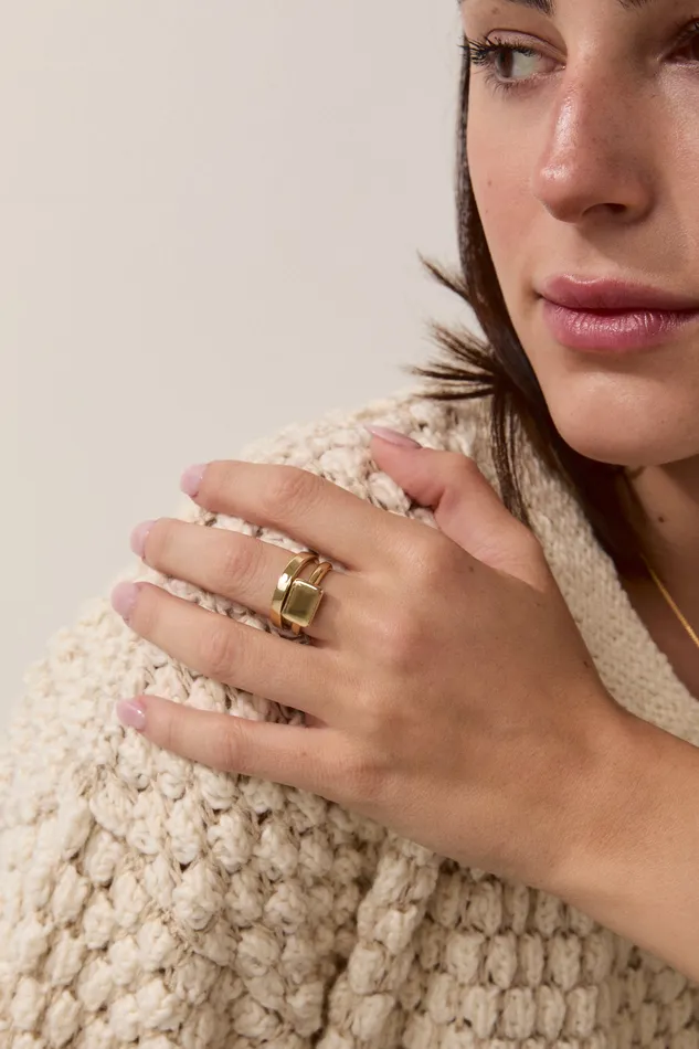 Sheena Marshall Rings SAMPLE SALE Forma Rectangle Ring Sterling Silver
