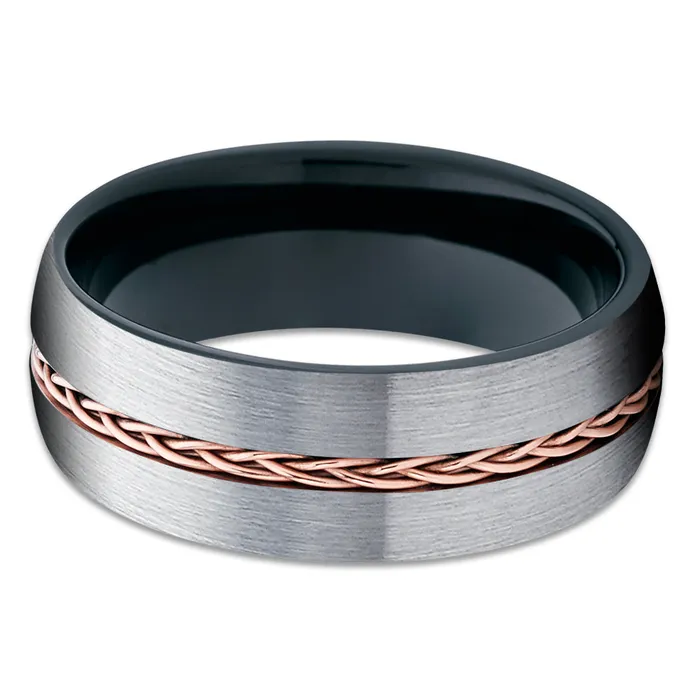 Clean Casting Jewelry Black Tungsten Ring Braid Ring Rose Gold Tungsten Wedding Ring Gray Tungsten Ring Rings