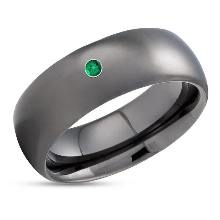 Clean Casting Jewelry Emerald Tungsten Ring Gunmetal Tungsten Ring Tungsten Wedding Band 8mm Rings Clean Casting Jewelry Emerald Tungsten Ring Gunmetal Tungsten Ring Tungsten Wedding Band 8mm Rings
