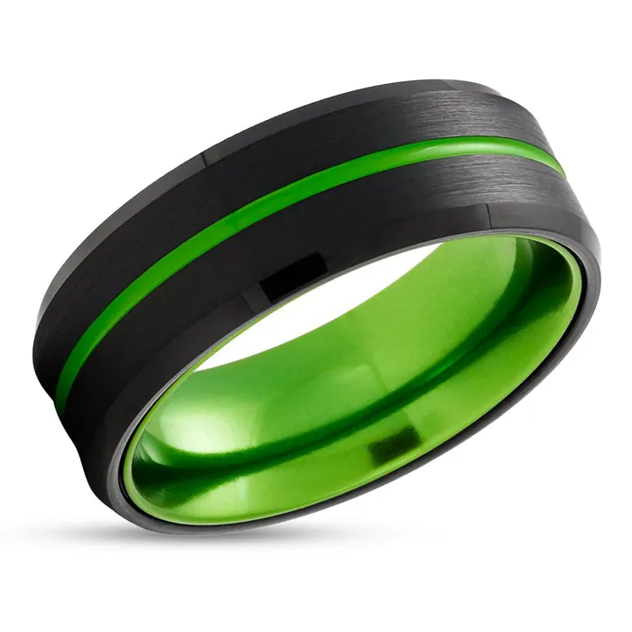 Clean Casting Jewelry Rings Black Tungsten Ring Green Wedding Ring Green Tungsten Ring Anniversary Ring Clean Casting Jewelry Rings Black Tungsten Ring Green Wedding Ring Green Tungsten Ring Anniversary Ring