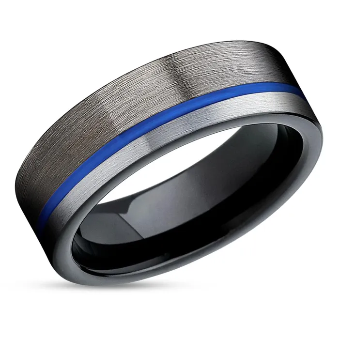 Clean Casting Jewelry Rings Gunmetal Wedding Ring Blue Tungsten Ring Black Tungsten Ring Blue Wedding Ring Clean Casting Jewelry Rings Gunmetal Wedding Ring Blue Tungsten Ring Black Tungsten Ring Blue Wedding Ring