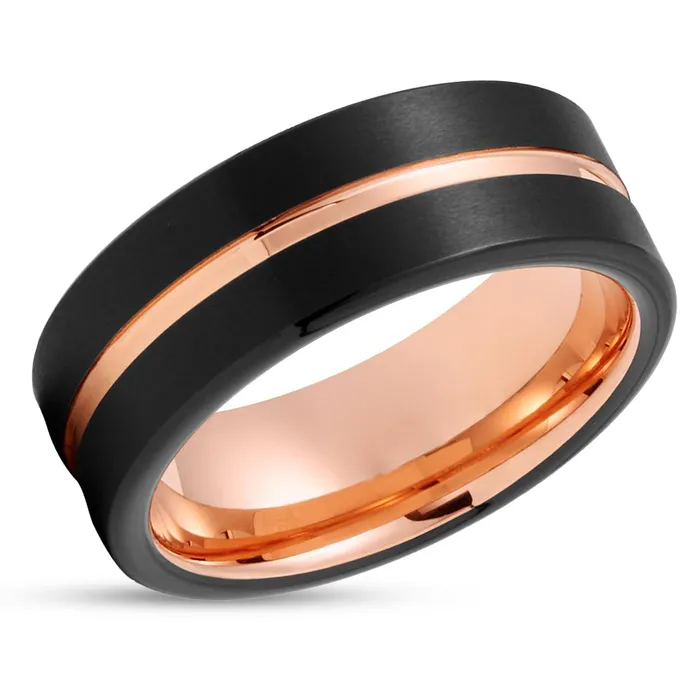 Clean Casting Jewelry Rings Rose Gold Tungsten Wedding Band Black Tungsten Ring Men Women Black Ring Clean Casting Jewelry Rings Rose Gold Tungsten Wedding Band Black Tungsten Ring Men Women Black Ring