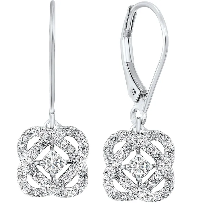 Earrings Gems One 14K Loves Crossing Diamond Earrings 050 CTW