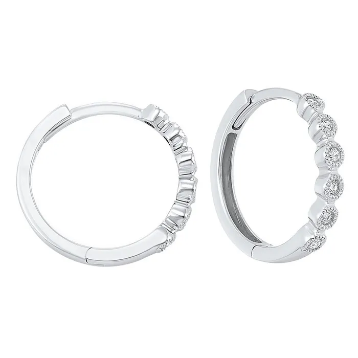 Earrings Gems One 14K White Gold Mix Bezel Diamond Earrings 17CT