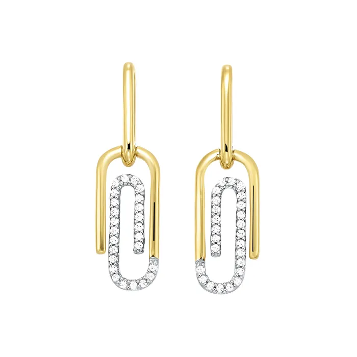 Earrings Gems One Gold Diamond Paperclip Earrings 17ctw