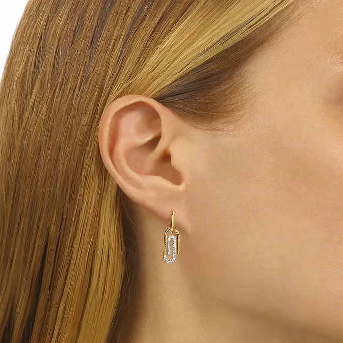 Earrings Gems One Gold Diamond Paperclip Earrings 17ctw Earrings Gems One Gold Diamond Paperclip Earrings 17ctw