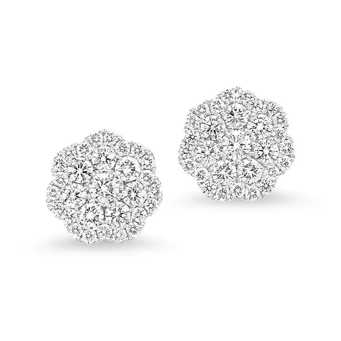 Earrings International Diamond Center 14k Diamond Cluster Bouquet Earrings Earrings International Diamond Center 14k Diamond Cluster Bouquet Earrings