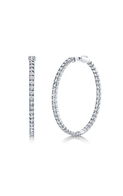 Earrings International Diamond Center Diamond Inside Out Large Hoop Earrings 2 CTW Earrings International Diamond Center Diamond Inside Out Large Hoop Earrings 2 CTW