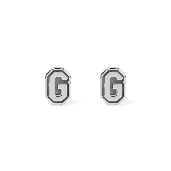Earrings SG Fashion Sterling Silver Small Varsity Stud