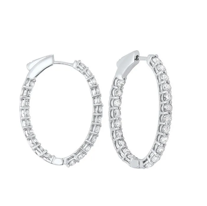 Gems One Earrings 14K Prong Inside Outside Oval Shaped Diamond Hoop Earrings 1CTW Gems One Earrings 14K Prong Inside Outside Oval Shaped Diamond Hoop Earrings 1CTW