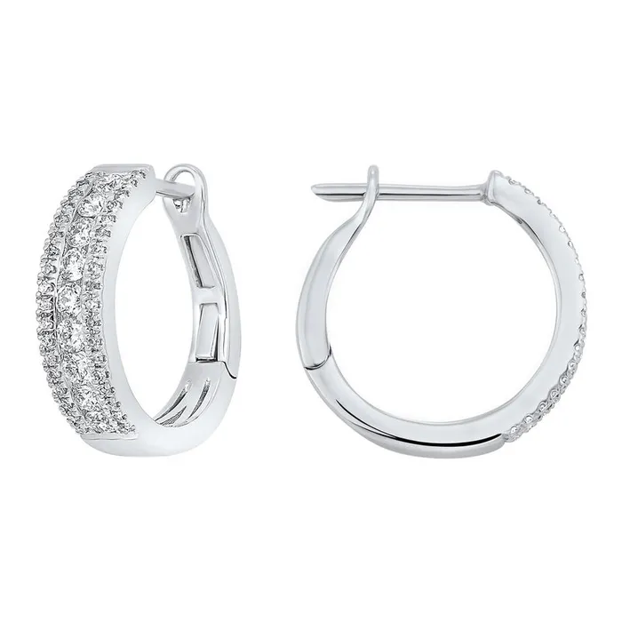 Gems One Earrings 3 Row Channel Diamond Earrings