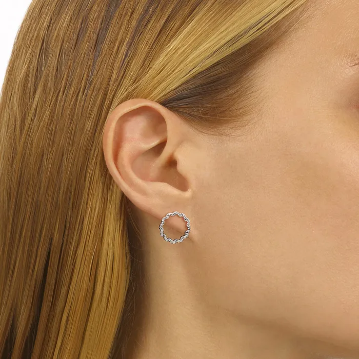Gems One Earrings White Gold Diamond Circle Earrings 14 ctw Gems One Earrings White Gold Diamond Circle Earrings 14 ctw