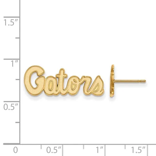 International Diamond Center Earrings 14k Yellow Gold LogoArt University of Florida Gators Script Extra Small Post Earrings
