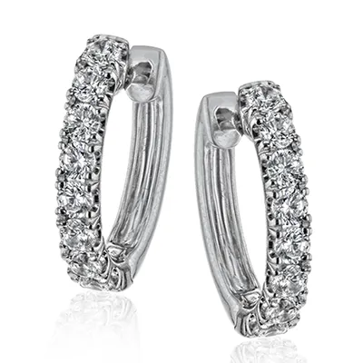 International Diamond Center Earrings Simon G le4552 Hoop Earring in 18k Gold with Diamonds International Diamond Center Earrings Simon G le4552 Hoop Earring in 18k Gold with Diamonds