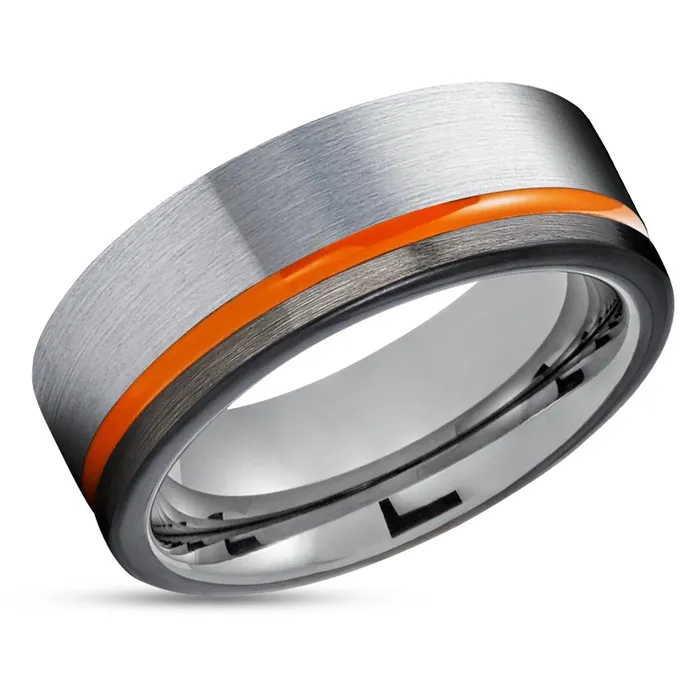 Orange Tungsten Wedding Band Gunmetal Tungsten Ring Gray Tungsten Ring Black Clean Casting Jewelry Rings Orange Tungsten Wedding Band Gunmetal Tungsten Ring Gray Tungsten Ring Black Clean Casting Jewelry Rings