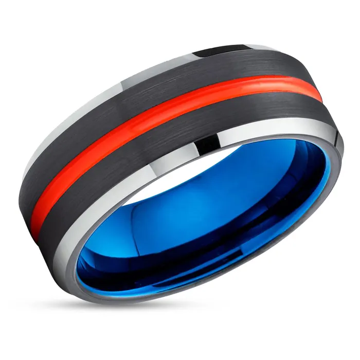Orange Tungsten Wedding Band Orange Tungsten Ring Blue Tungsten Ring Black Ring Clean Casting Jewelry Rings Orange Tungsten Wedding Band Orange Tungsten Ring Blue Tungsten Ring Black Ring Clean Casting Jewelry Rings