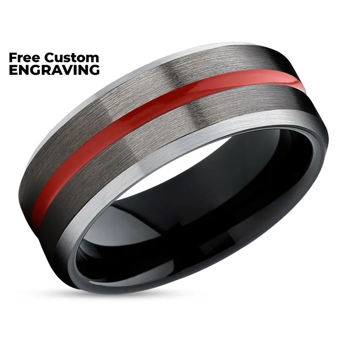 Rings Clean Casting Jewelry Gunmetal Tungsten Wedding Band Red Tungsten Ring Black Tungsten Wedding Ring