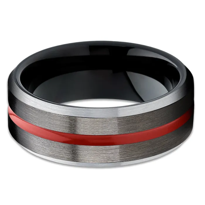 Rings Clean Casting Jewelry Gunmetal Tungsten Wedding Band Red Tungsten Ring Black Tungsten Wedding Ring