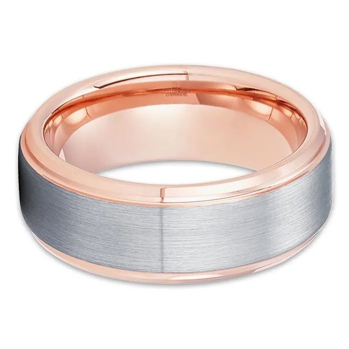 Rings Clean Casting Jewelry Rose Gold Tungsten Ring 8mm Wedding Ring 6mm Rose Gold Ring Men Women