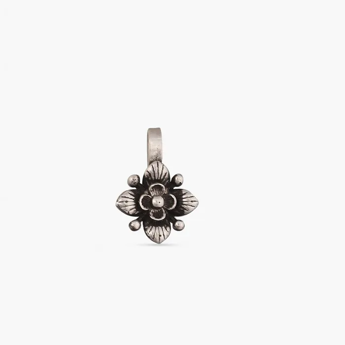 Rings Morgra Floral Tribal Silver Nosepin SILVER